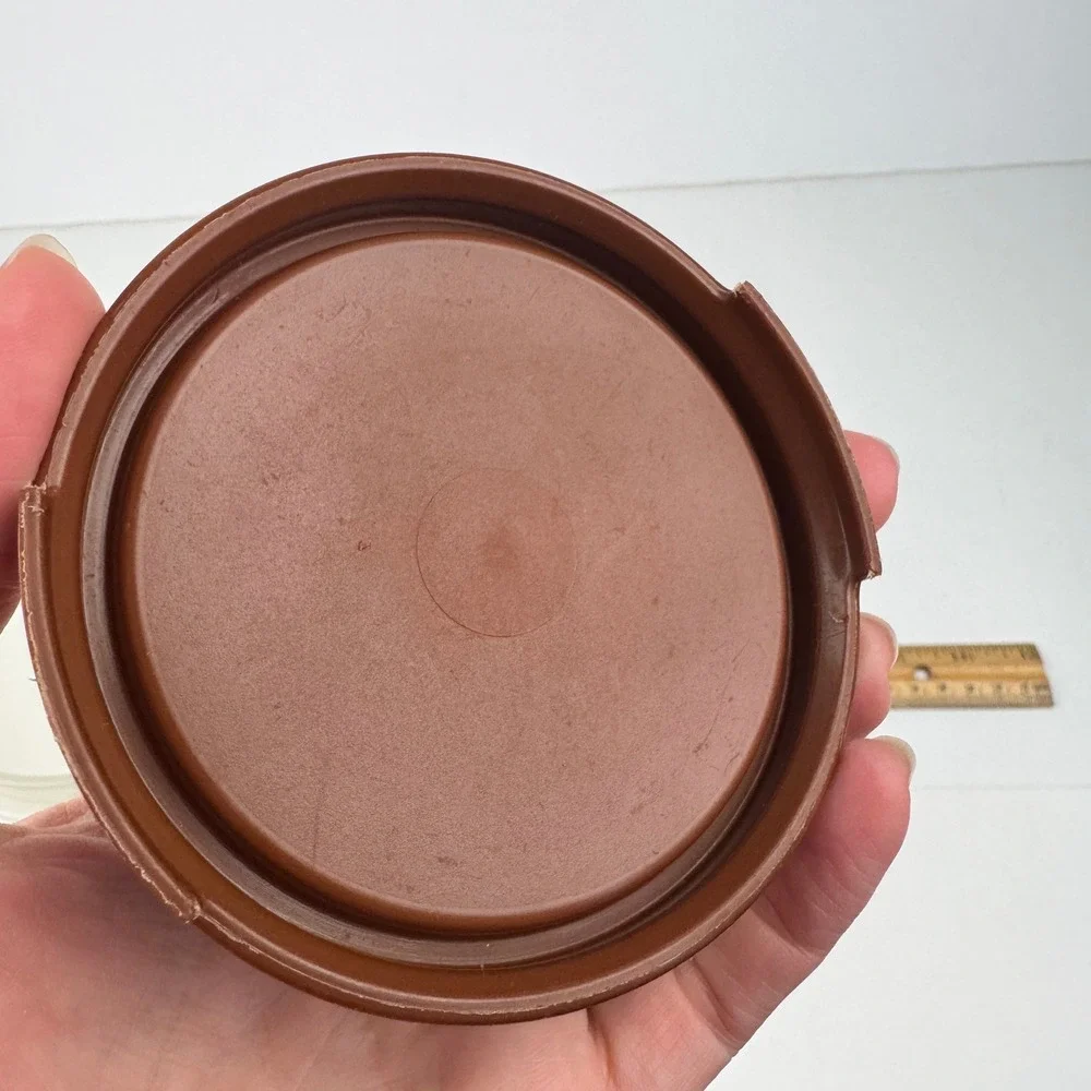 Vtg Plastic Tupperware 22floz Modular Mate Clear Bottom Brown Lid 1641-23‎ READ